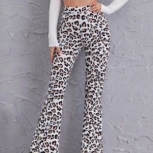 Cheetah print flare pants